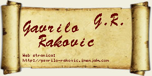 Gavrilo Raković vizit kartica